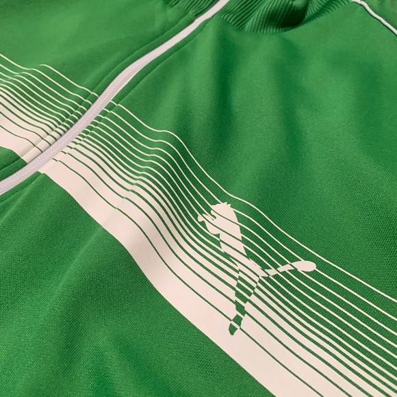 Puma zip up size medium collarless green branded logo - Picture 2 of 6